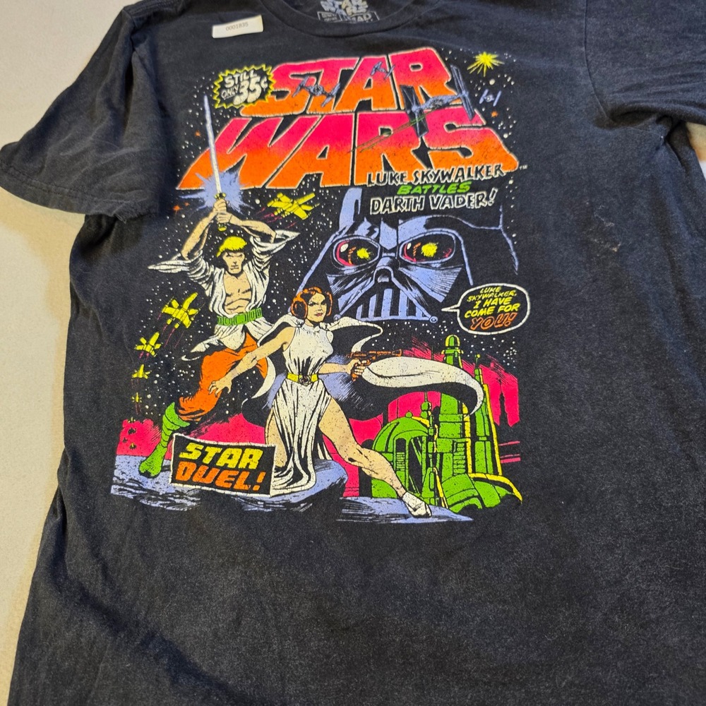 Star Wars Mad Engine Comic Book Graphic Tee Mens Medium Black Retro